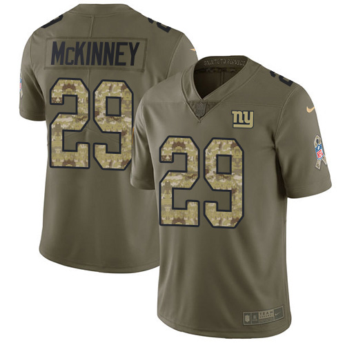 Nike Giants #29 Xavier McKinney Olive/Camo Youth Stitched NFL Limited 2017 Salute To Service Jersey